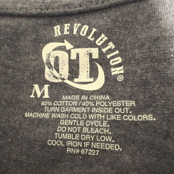NWT Revolution Mens Sz Medium Gray And Blue Striped T Shirt Short Sleeve Soft - Picture 3 of 4